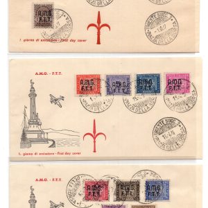 Trieste A - Segnatasse n. 1/15 le due serie su busta annullo FDC
