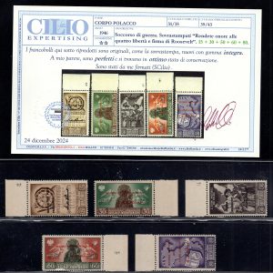 Corpo Polacco - Soprastampati "Rendete Onore alle Liberetà" MNH