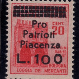 C.L.N. Piacenza Lire 100 errore "0" distanziato - MNH