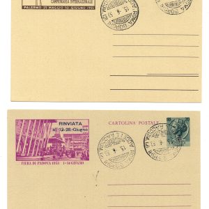 Cartoline Postali Fiere di Padova e Palermo usate annullo FDC