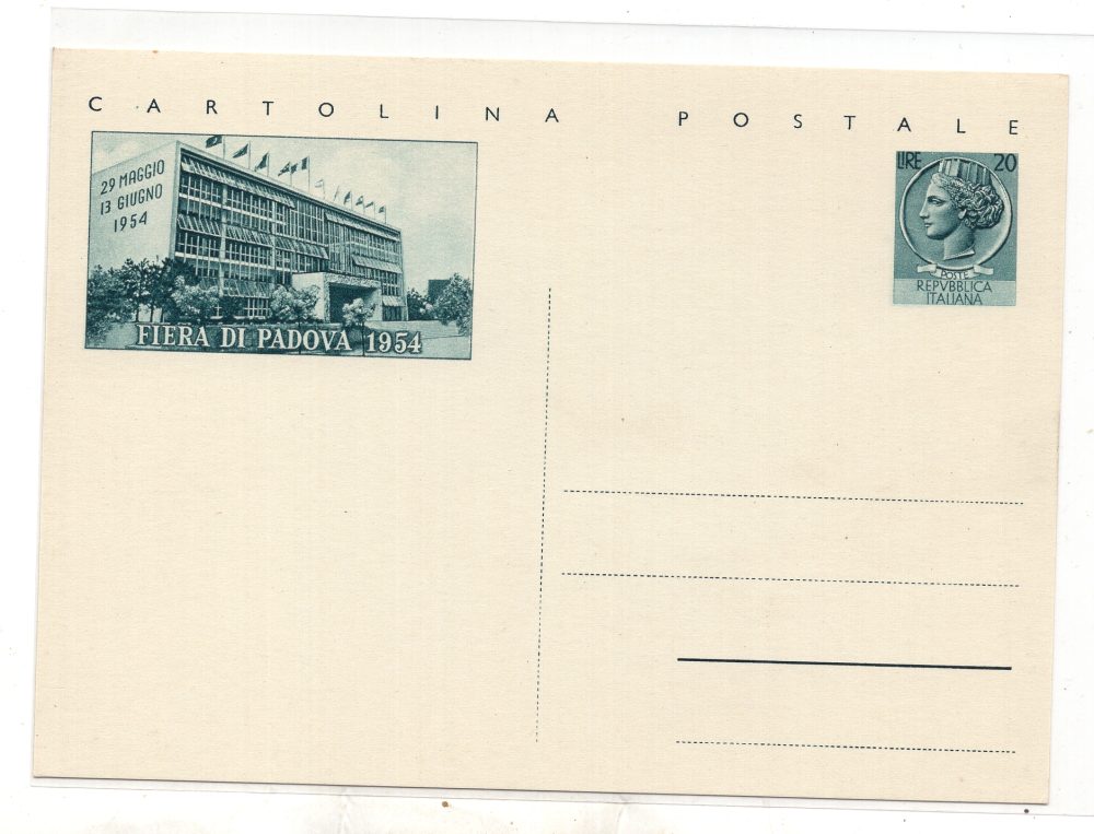 Cartolina Postale Lire 20 Fiera di Padova n. C 162 nuova