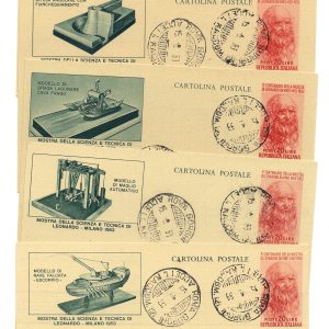 Cartoline Postali Leonardo da Vinci serie annullo FDC