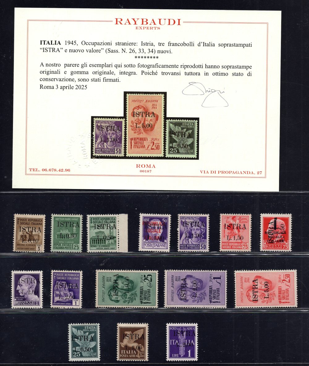 Istria (Pola) Francobolli d'Italia soprastampati n. 22/36 - MNH