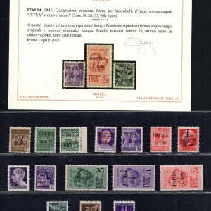 Istria (Pola) Francobolli d'Italia soprastampati n. 22/36 - MNH