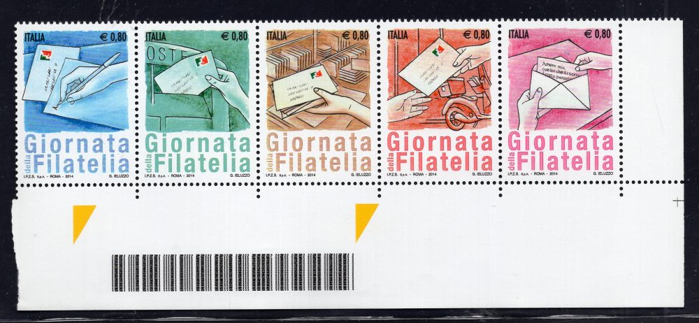 Giornata della Filatelia azzurro anziché lilla e macchia blu - MNH