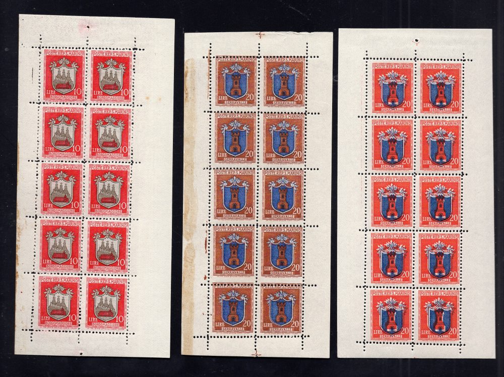 Minifoglio Stemmi n. 1/5 serie completa MNH - Bolaffi