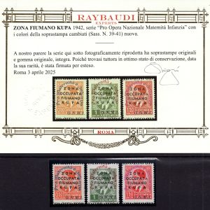 Zona Fiumano Kupa n. 39/41 colori cambiati - MNH