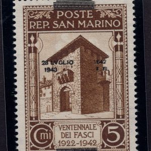 Caduta del Fascismo Cent. 5 n. 253ec data al centro MNH