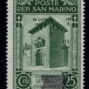 Caduta del Fascismo Cent. 25 n. 256ecc soprastampa spostata MNH