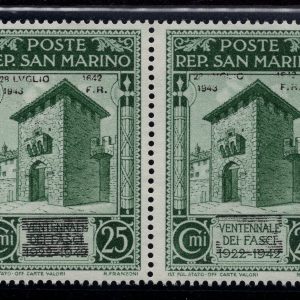 Caduta del Fascismo Cent. 25 n. 256 soprastampa incompleta MNH