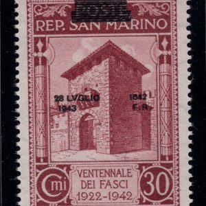 Caduta del Fascismo Cent. 30 n. 257ea sbarrette in alto MNH