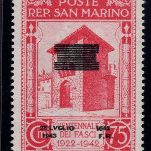 Caduta del Fascismo Cent. 75 n. 259ecaa - data in basso MNH