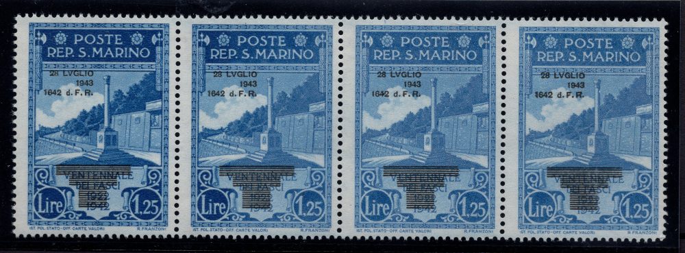 Caduta del Fascismo Lire 1,25 n. 260 stampa chiara -  MNH