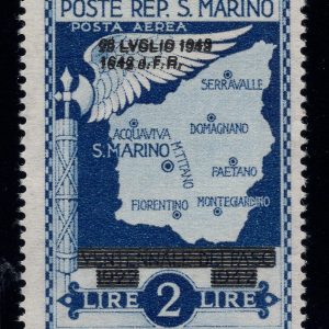 Caduta del Fascismo Lire 2 n. A38a doppia soprastampa -  MNH