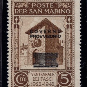 Governo Provvisorio Cent. 5 n. 266g soprastampa spostata -  MNH