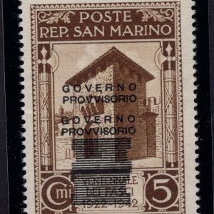 Governo Provvisorio Cent. 5 n. 266aa doppia soprastampa -  MNH