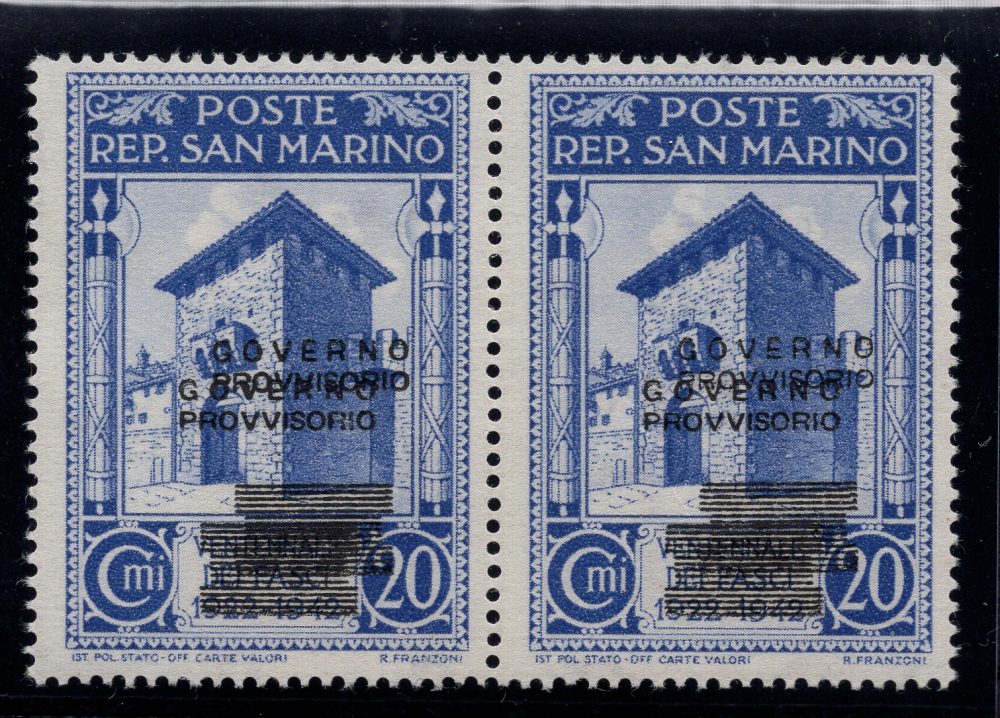 Governo Provvisorio Cent. 20 n. 268aa doppia soprastampa -  MNH