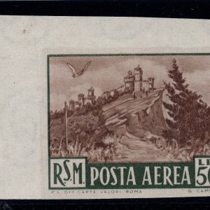 Vedute 1951 P.A. Lire 500 verde e bruno n. 97b non dentellato - MNH