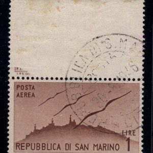 1946 Vedute P.A. Lire 1 stampa mancante in coppia con  normale