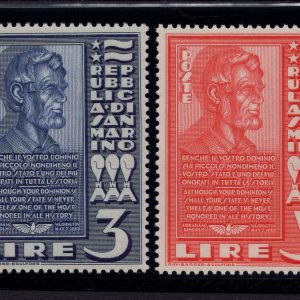 San Marino - Abramo Lincoln n. 211/212 serie - MNH