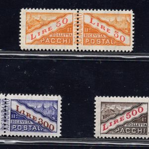San Marino - Pacchi Postali n. 37/41 filigrana stelle  MNH