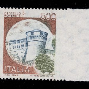 Castelli Lire 500 varietà non dentellato a destra