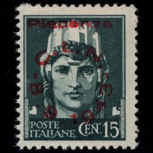 C.L.N. Piacenza C. 15 soprastampa del 8 - 9 - 1943 MNH