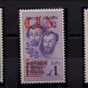 Torino - Emissione C.L.N. Fratelli Bandiera - Unificato n. 14/16 - MNH